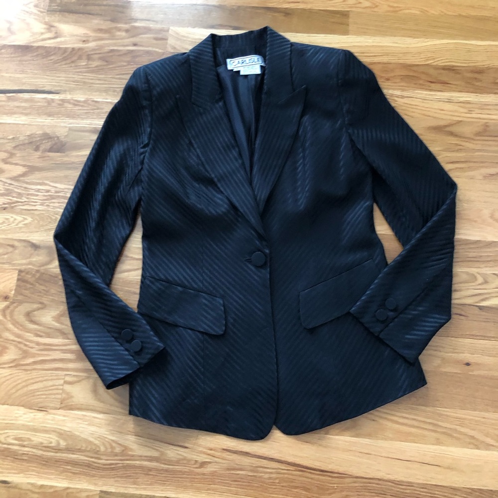 CARLISLE Wool Blend Pinstripe Blazer Vintage